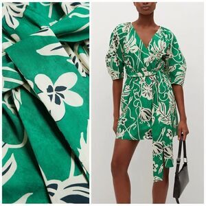 Mango Cotton Wrap Dress Floral New